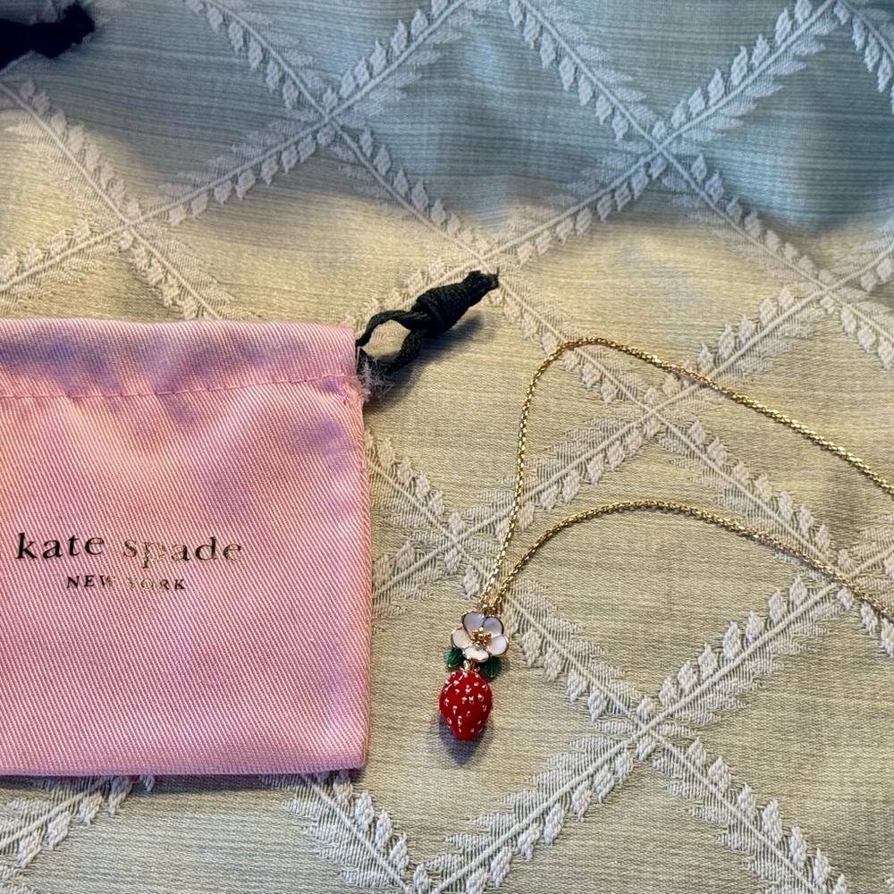 Kate Spade Enameled Strawberry Necklace